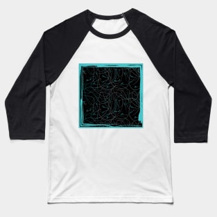 Abstraction with doodles in azure frame Baseball T-Shirt